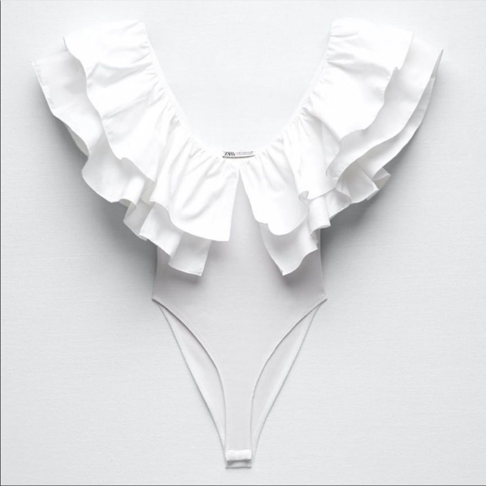 Zara Ruffle bodysuit Blogger’s Fav - Picture 4 of 16